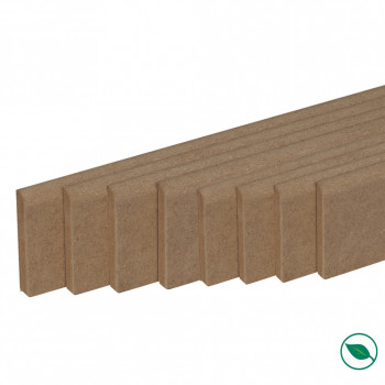 Pack de 8 plinthes bord arrondi MDF brut 2200 x 80 x 14 mm PEFC 70%