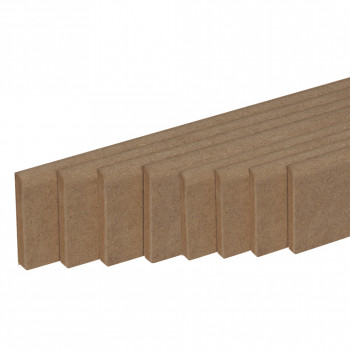 Pack de 8 plinthes bord arrondi MDF brut 2200 x 80 x 14 mm PEFC 70%
