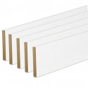 Pack de 5 plinthes bord carré MDF revêtues blanc 2200 x 68 x 9 mm PEFC 70%