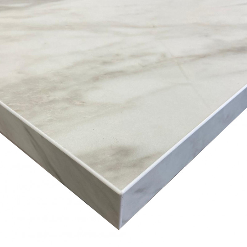 Plan de travail stratifié décor marbre gris, détail
