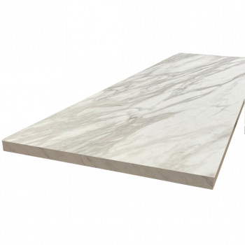 Plan de travail stratifié HPL marbre gris 2000 x 650 x 38 mm FSC - Gamme Signature