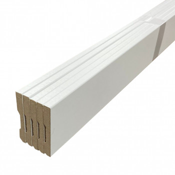 Pack de 5 plinthes bord carré MDF revêtues blanc 2200 x 68 x 9 mm PEFC 70%