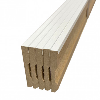 Pack de 5 plinthes bord carré MDF revêtues blanc 2200 x 68 x 9 mm PEFC 70%
