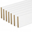 Pack de 7 plinthes bord carré MDF revêtues blanc 2200 x 120 x 12 mm PEFC 70%