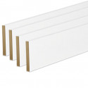 Pack de 4 plinthes bord carré MDF revêtues blanc 2200 x 50 x 16 mm PEFC 70%