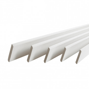 Pack de 5 plinthes bord arrondi MDF revêtues blanc 2200 x 68 x 9 mm PEFC 70%