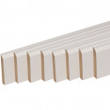 Pack de 8 plinthes bord arrondi MDF revêtues blanc 2200 x 80 x 14 mm PEFC 70%