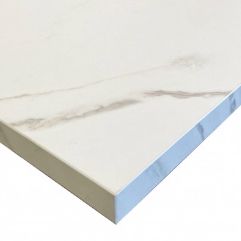 Plan de travail stratifié HPL marbre blanc 3000 x 650 x 38 mm FSC - Gamme Signature