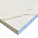 Plan de travail stratifié HPL marbre blanc 2000 x 650 x 38 mm FSC - Gamme Signature