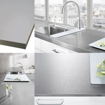 Plan de travail HPL coloris Alu effet Inox