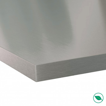 Plan de travail ilot central stratifié HPL aluminium 1600 x 900 x 38 mm FSC