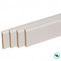 Pack de 4 plinthes bord arrondi MDF revêtues blanc 2200 x 150 x 16 mm PEFC 70%