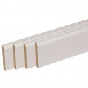 Pack de 4 plinthes bord arrondi MDF revêtues blanc 2200 x 150 x 16 mm PEFC 70%