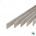 Pack de 5 plinthes bord carré MDF Revêtues gris G3 2200 x 68 x 9 mm PEFC 70%