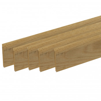 Pack de 5 plinthes bord arrondi MDF Revêtues chêne clair 2200 x 68 x 10 mm PEFC 70%