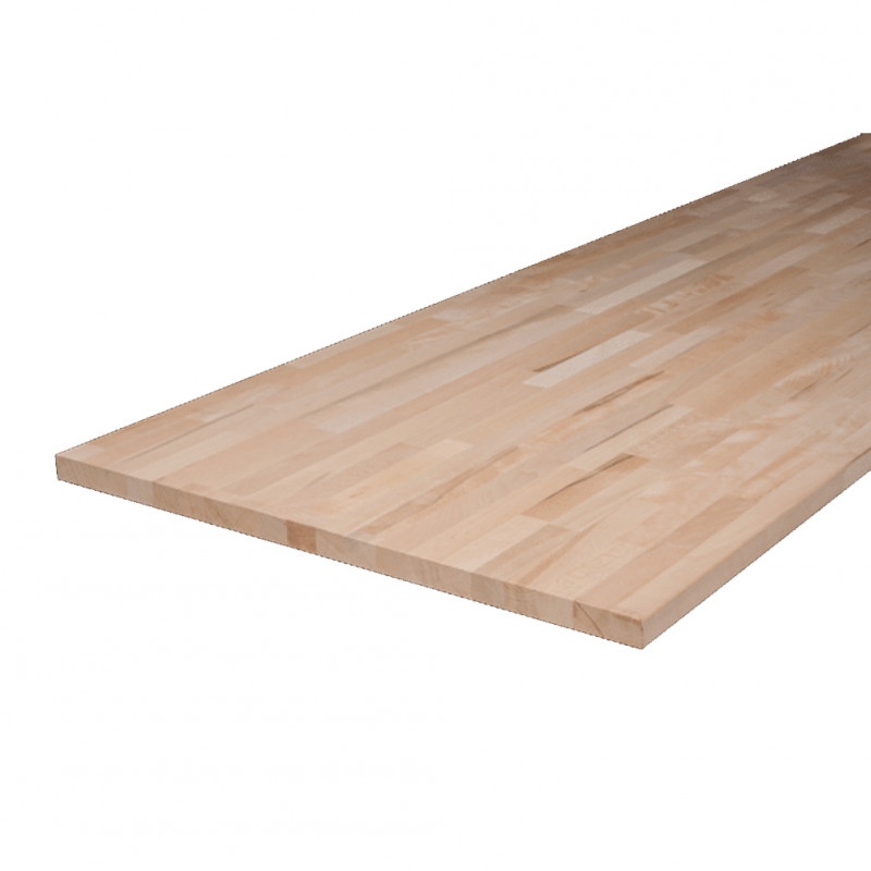 Plan de travail hêtre massif lamellé collé 2000 x 800 x 26 mm - FSC MIXTE 70%