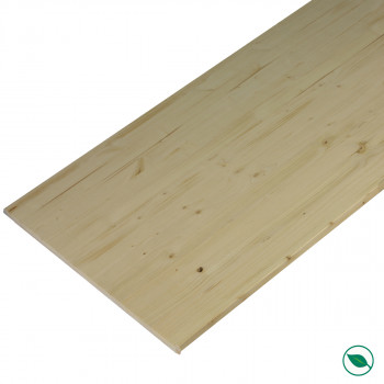 Plan de travail sapin massif 2000 x 800 x 28 mm - FSC MIXTE 70%