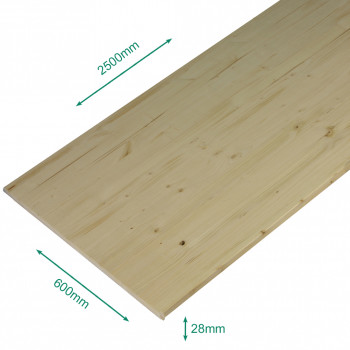 Plan de travail sapin massif 2000 x 800 x 28 mm - FSC MIXTE 70% - Gamme Confort