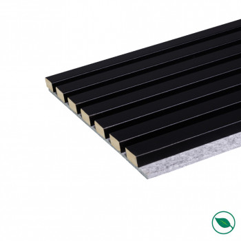 Lot de 2 Panneaux tasseaux Acoustic coul.noir sur feutrine grise 2600x300x17mm PEFC 70%