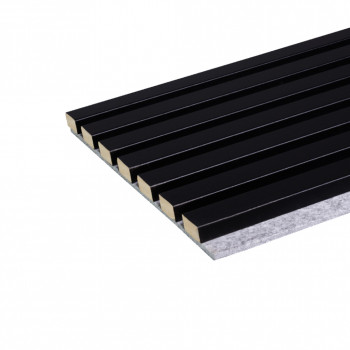 Lot de 2 Panneaux tasseaux Acoustic coul.noir sur feutrine grise 2600x300x17mm PEFC 70%