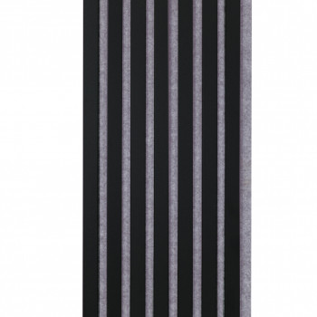 Lot de 2 Panneaux tasseaux Acoustic coul.noir sur feutrine grise 2600x300x17mm PEFC 70%