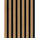 Lot de 2 panneaux tas. Decowall Acoustic coul.chêne bronze sur feutrine noire 2600x300x17mm PEFC 70%