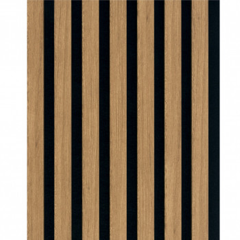 Lot de 2 panneaux tas. Decowall Acoustic coul.chêne bronze sur feutrine noire 2600x300x17mm PEFC 70%