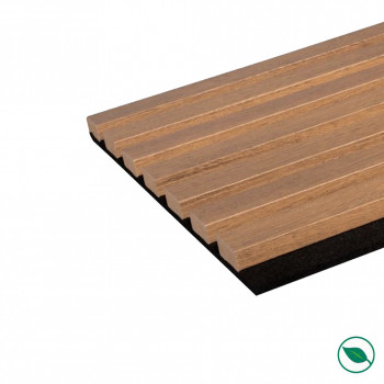 Lot de 2 Panneaux tasseaux Acoustic coul.chêne rustique sur feutrine 2600x300x17mm PEFC 70%