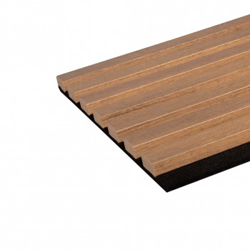 Lot de 2 Panneaux tasseaux Acoustic coul.chêne rustique sur feutrine 2600x300x17mm PEFC 70%