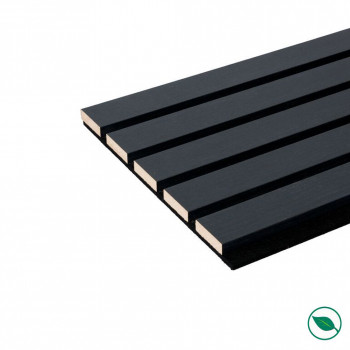 Lot de 2 Panneaux tasseaux Acoustic coul.chêne lave sur feutrine 2600x300x17mm PEFC 70%