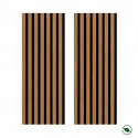 Lot de 2 panneaux tas. Decowall Acoustic coul.chêne bronze sur feutrine noire 2600x300x17mm PEFC 70%