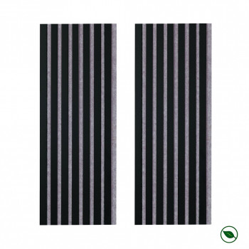 Lot de 2 Panneaux tasseaux Acoustic coul.noir sur feutrine grise 2600x300x17mm PEFC 70%
