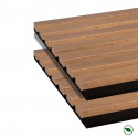 Lot de 2 Panneaux tasseaux Acoustic coul.chêne rustique sur feutrine 2600x300x17mm PEFC 70%