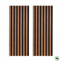 Lot de 2 Panneaux tasseaux Acoustic coul.chêne rustique sur feutrine 2600x300x17mm PEFC 70%