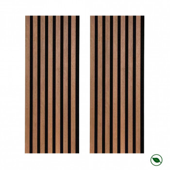 Lot de 2 Panneaux tasseaux Acoustic coul.chêne rustique sur feutrine 2600x300x17mm PEFC 70%