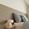 Lot de 2 demi Panneaux mural décoratif lamelles MDF chêne clair fond noir 1250 x 287 x 20 mm-0,72 M2 PEFC 70%