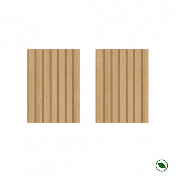 Lot de 2 demi Panneaux mural décoratif lamelles MDF chêne clair 1250 x 287 x 20 mm-0,72 M2 PEFC 70%