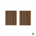 Lot de 2 demi Panneaux mural décoratif lamelles MDF Castle OAK 1250 x 287 x 20 mm-0,72 M2 PEFC 70%