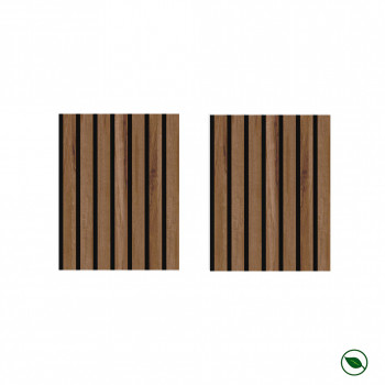Lot de 2 demi Panneaux mural décoratif lamelles MDF Castle OAK 1250 x 287 x 20 mm-0,72 M2 PEFC 70%