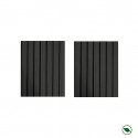 Lot de 2 demi Panneaux mural décoratif lamelles MDF noir 1250 x 287 x 20 mm-0,72 M2 PEFC 70%