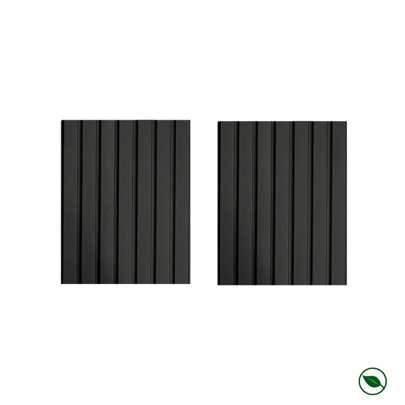 Panneau Mural Décoratif Industriel 50x50 Cm – MDF Noir Avec Lamelles Bois – Moderne – Byeco