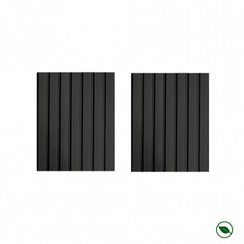 Lot de 2 demi Panneaux mural décoratif lamelles MDF noir 1250 x 287 x 20 mm-0,72 M2 PEFC 70%