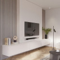 Lot de 2 Panneaux mural acoustic lamelles chêne gris sur fond noir 2600 x 300 x 17 mm -1,56 M2 PEFC 70 %