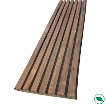 Lot de 2 demi Panneaux mural décoratif lamelles MDF Castle OAK 1250 x 287 x 20 mm-0,72 M2 PEFC 70%
