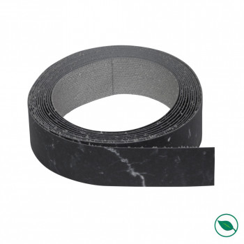 Bande de chant stratifié marbre noir 645 x 38 mm