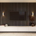Lot de 2 Panneaux tasseaux acoustic BLEND lamelles MDF chêne lave sur fond noir 2600 x 300 x 17 mm - 1,56 M2 PEFC 70%