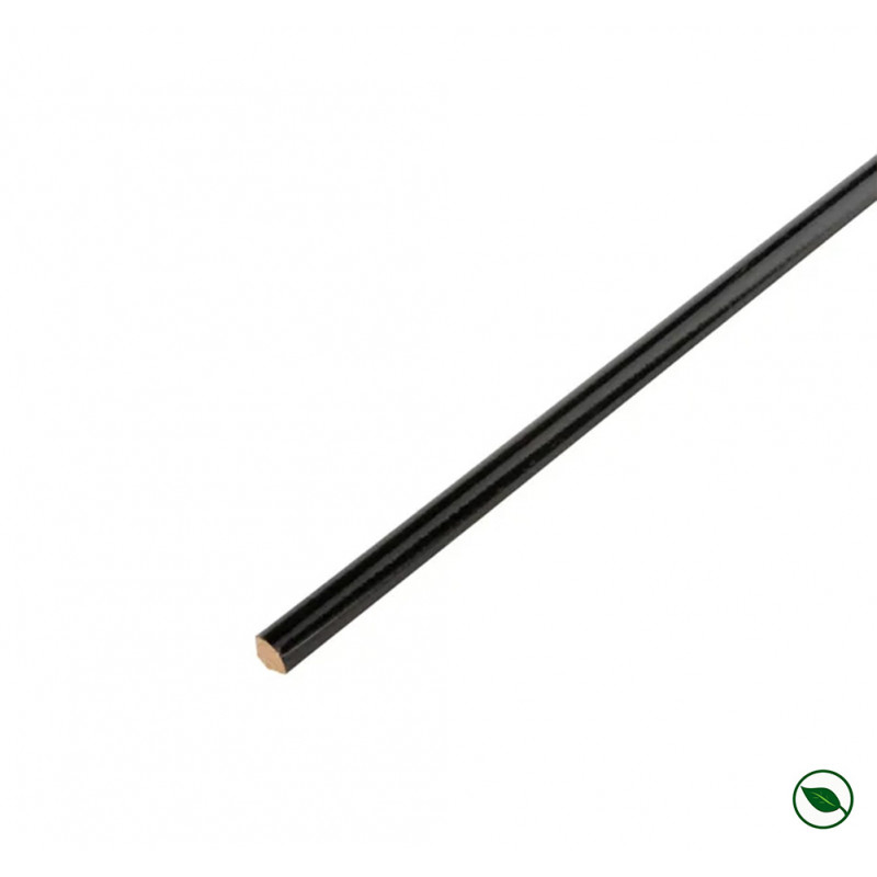 Lot de 16 quarts de rond noir brillant 2400 x 14 x 14 mm PEFC 70%
