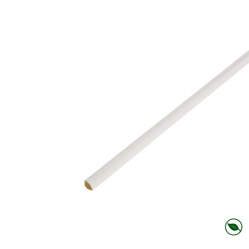 Lot de 12 quarts de rond revêtus frêne blanc 2400 x 18 x 18 mm PEFC 70%