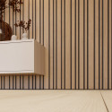 Lot de 2 Panneaux tasseaux acoustic BLEND lamelles MDF chêne naturel sur fond noir 2600 x 300 x 17 mm - 1,56 M2 PEFC 70%