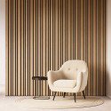 Lot de 2 Panneaux tasseaux acoustic BLEND lamelles MDF chêne naturel sur fond noir 2600 x 300 x 17 mm - 1,56 M2 PEFC 70%